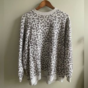 American Eagle Super Soft Grey Leopard Sweater